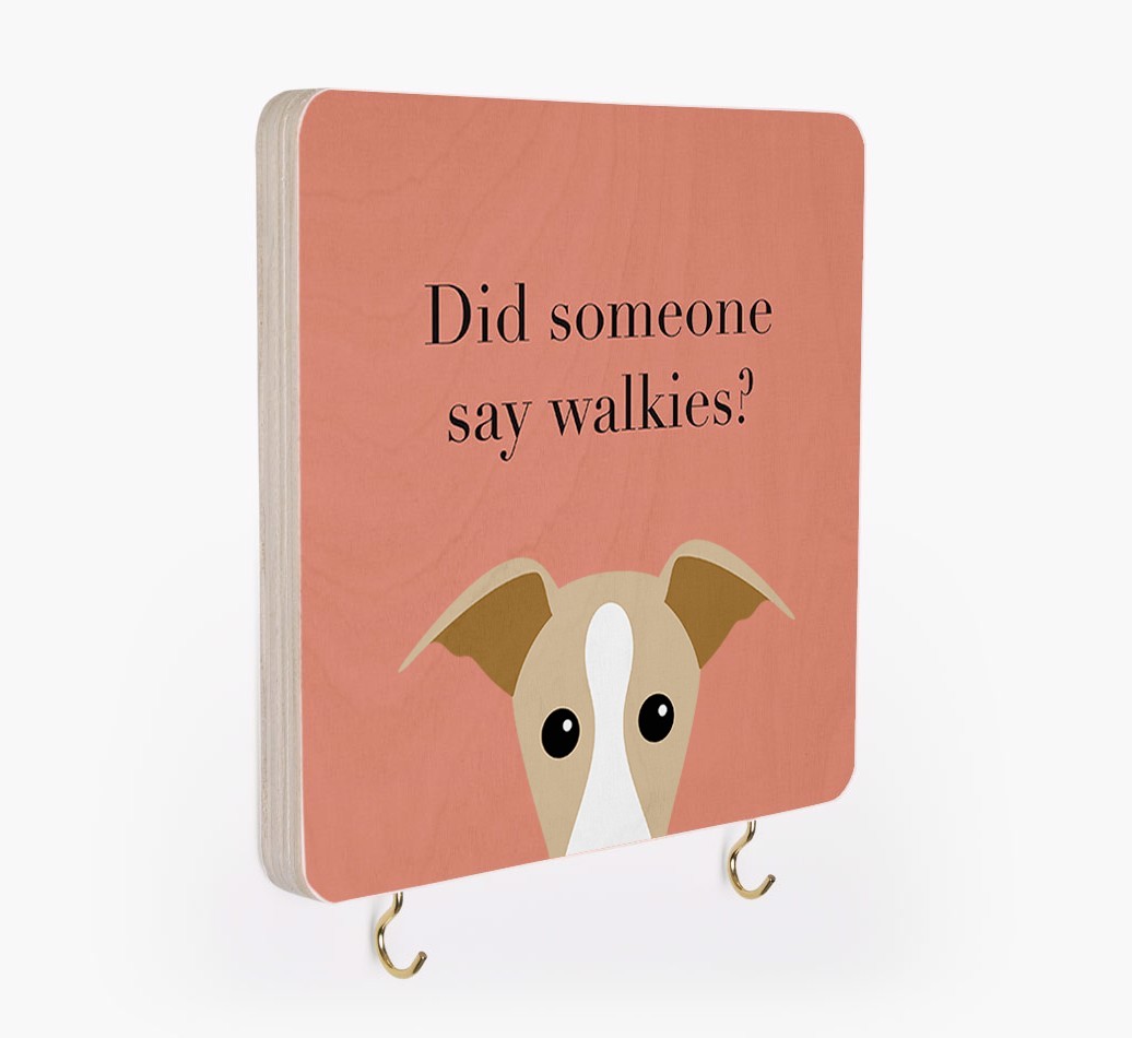 'Did Someone Say Walkies?' - Personalized {breedFullName} Lead & Collar Hanger