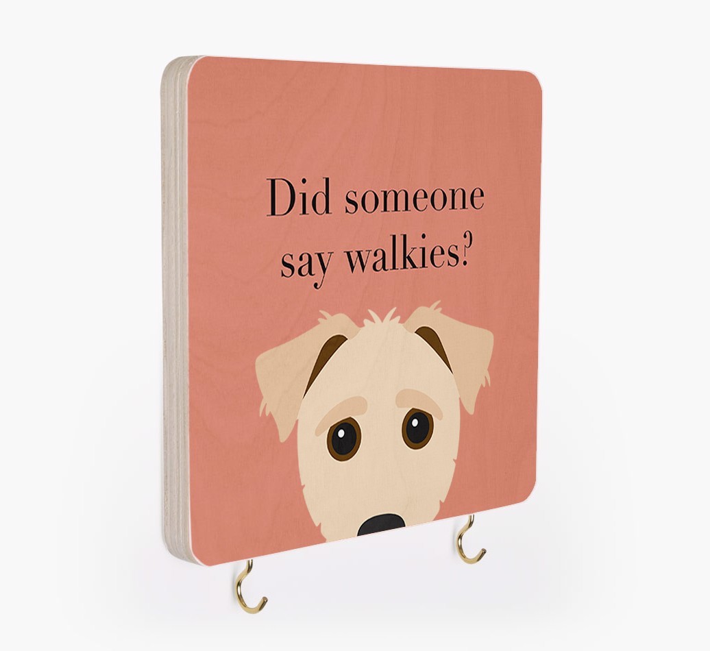 'Did Someone Say Walkies?' - Personalized {breedFullName} Lead & Collar Hanger