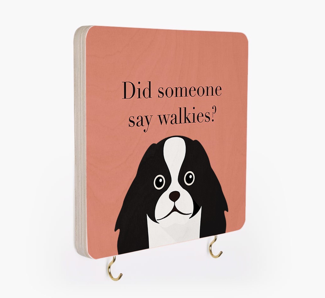 'Did Someone Say Walkies?' - Personalized {breedFullName} Lead & Collar Hanger