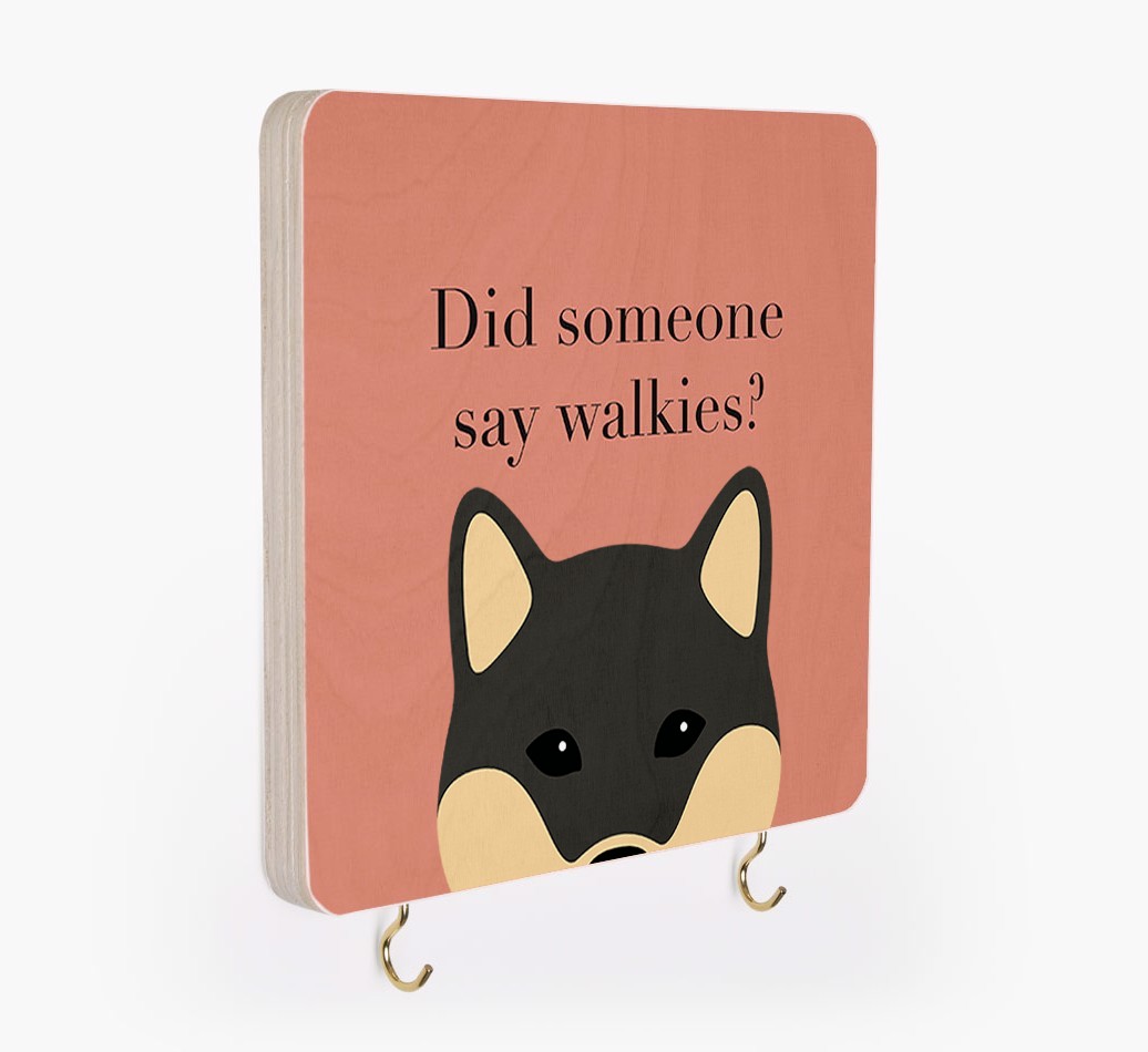 'Did Someone Say Walkies?' - Personalised {breedFullName} Lead & Collar Hanger
