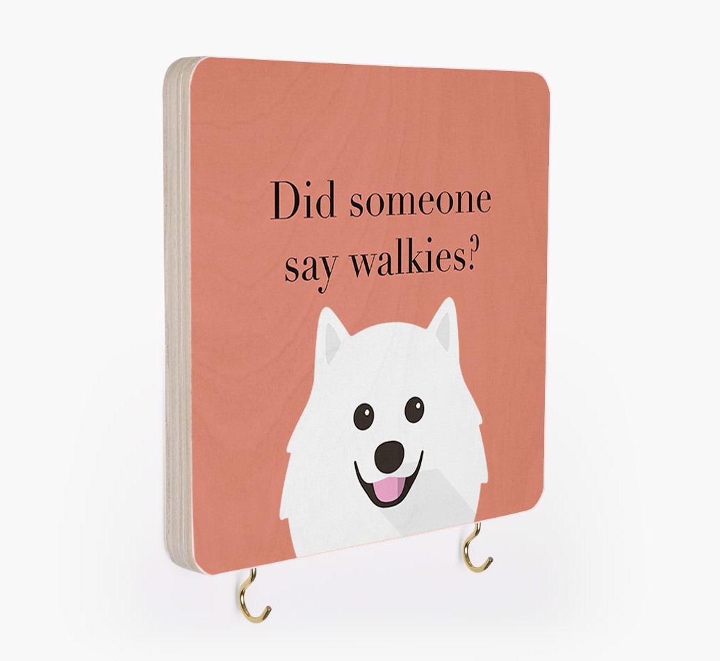 'Did Someone Say Walkies?' - Personalised {breedFullName} Lead & Collar Hanger