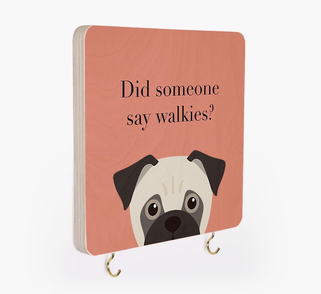 'Did Someone Say Walkies?' - Personalised {breedFullName} Lead & Collar Hanger
