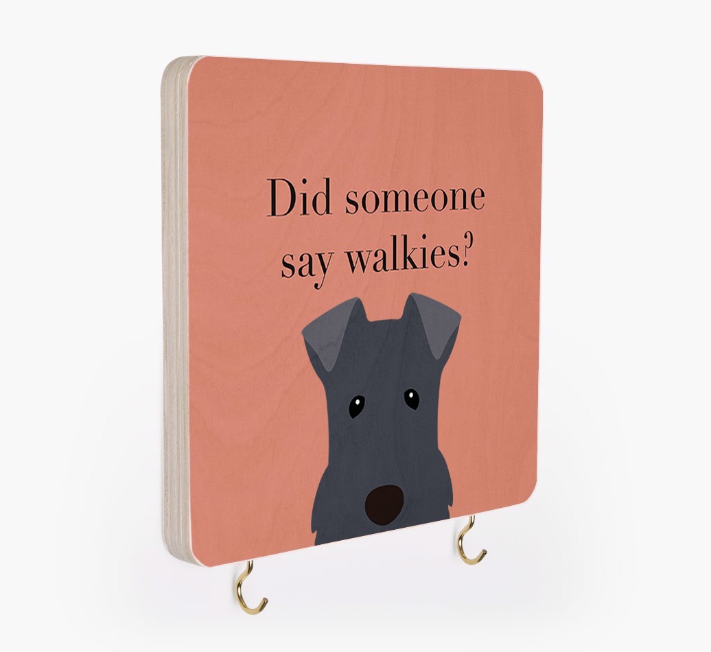 'Did Someone Say Walkies?' - Personalized {breedFullName} Lead & Collar Hanger