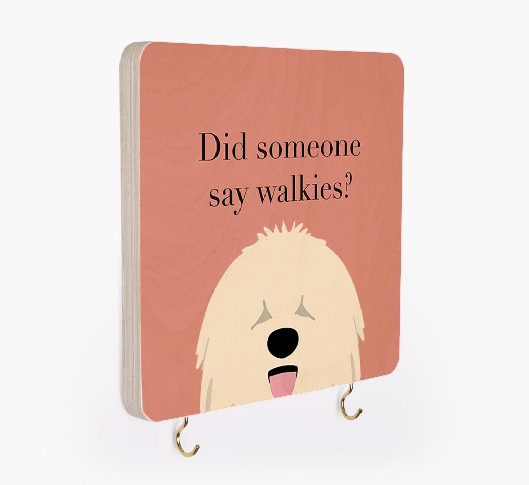 'Did Someone Say Walkies?' - Personalized {breedFullName} Lead & Collar Hanger