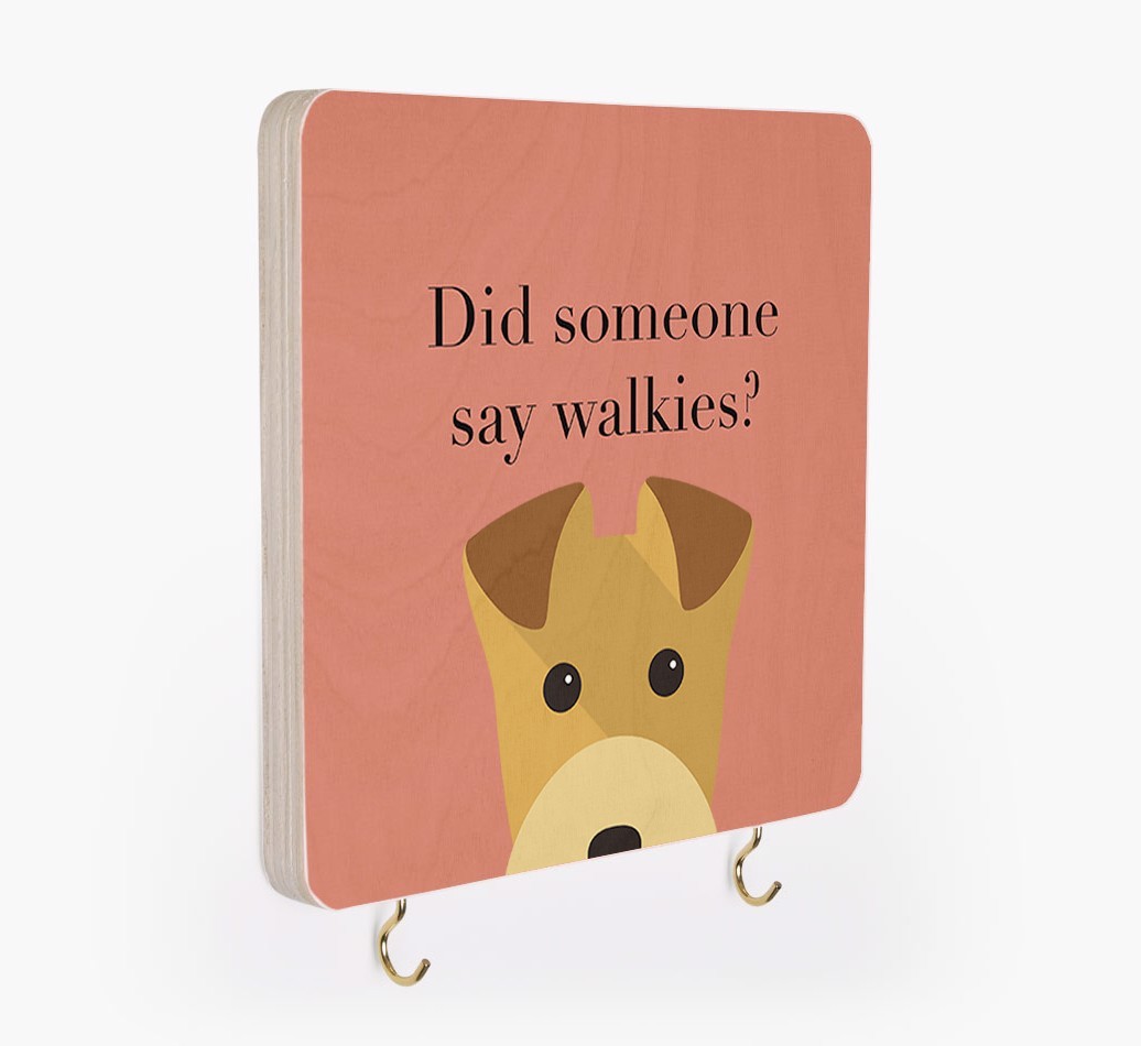 'Did Someone Say Walkies?' - Personalized {breedFullName} Lead & Collar Hanger