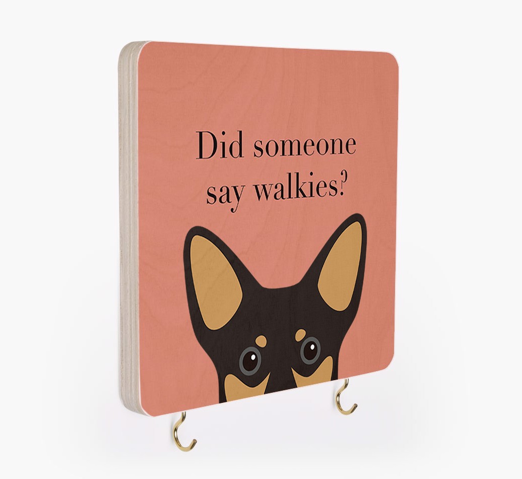 'Did Someone Say Walkies?' - Personalized {breedFullName} Lead & Collar Hanger