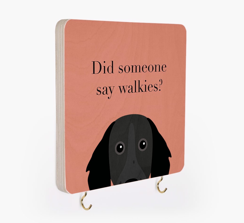 'Did Someone Say Walkies?' - Personalized {breedFullName} Lead & Collar Hanger