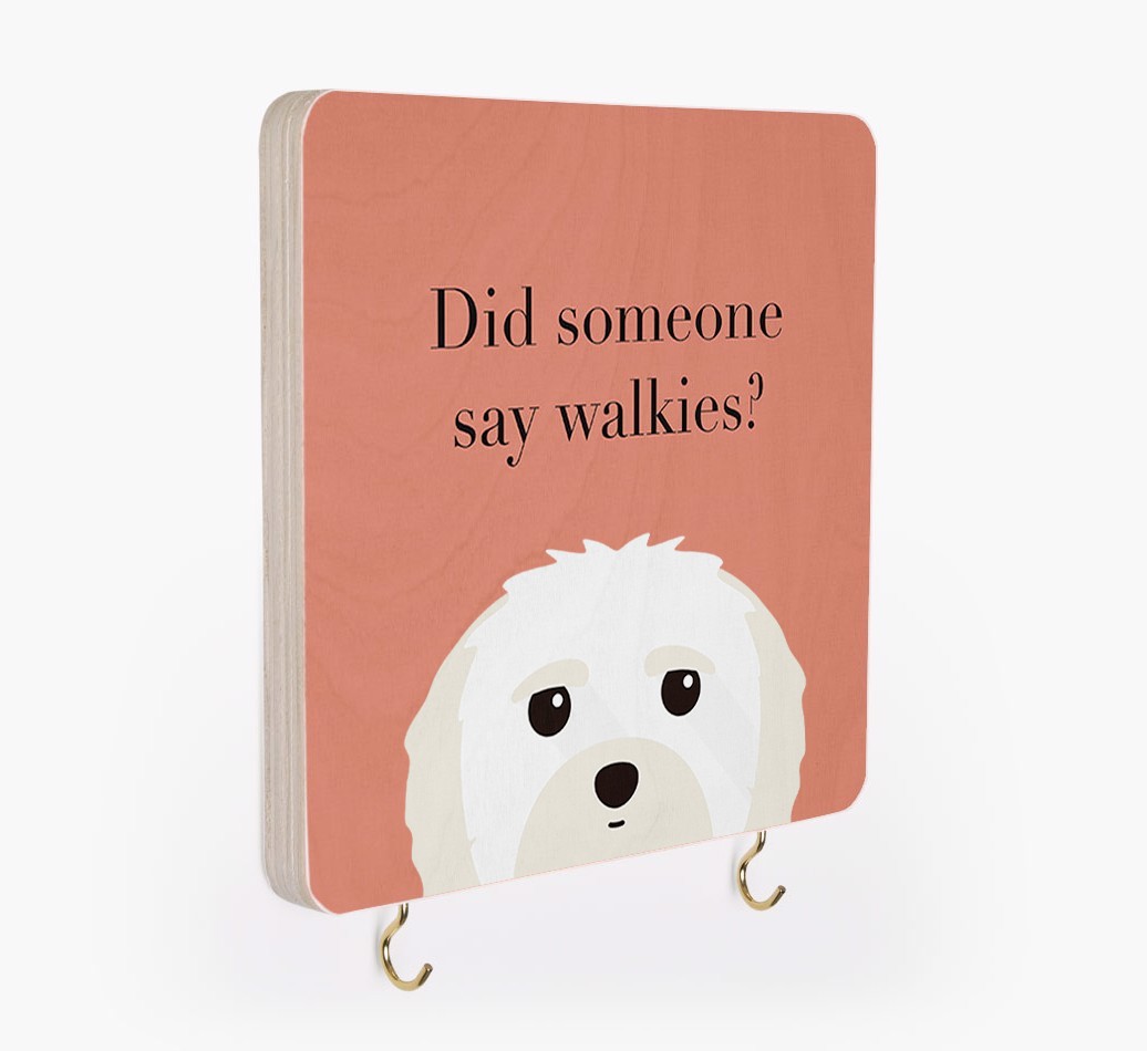 'Did Someone Say Walkies?' - Personalized {breedFullName} Lead & Collar Hanger