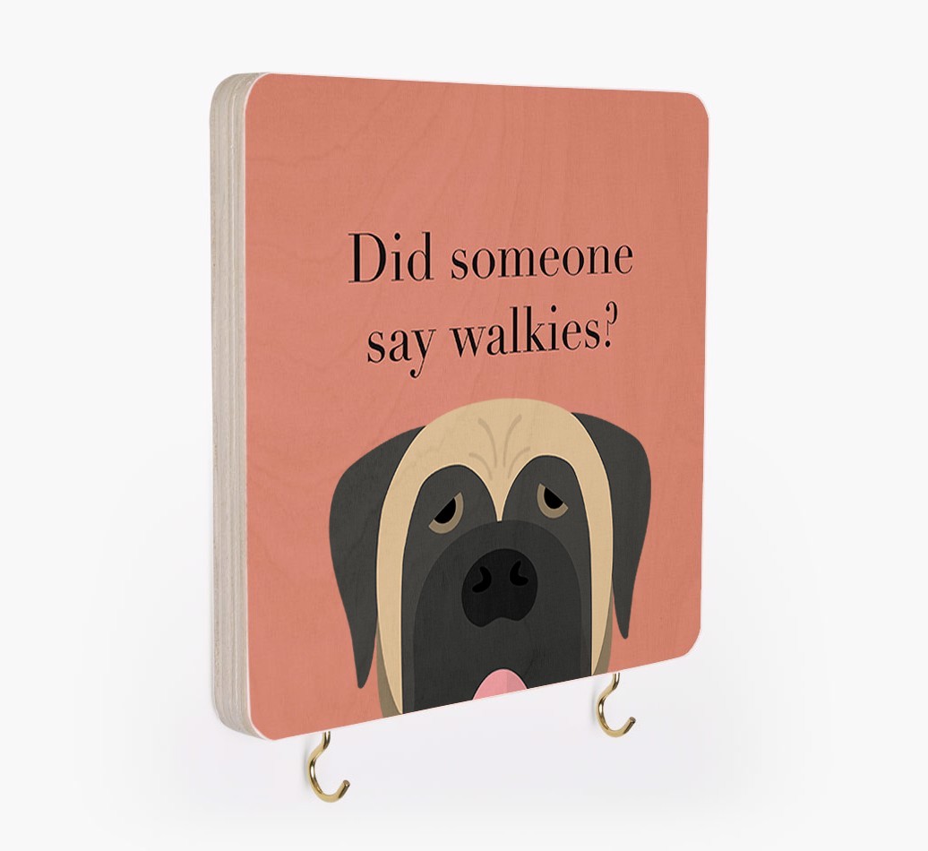 'Did Someone Say Walkies?' - Personalized {breedFullName} Lead & Collar Hanger