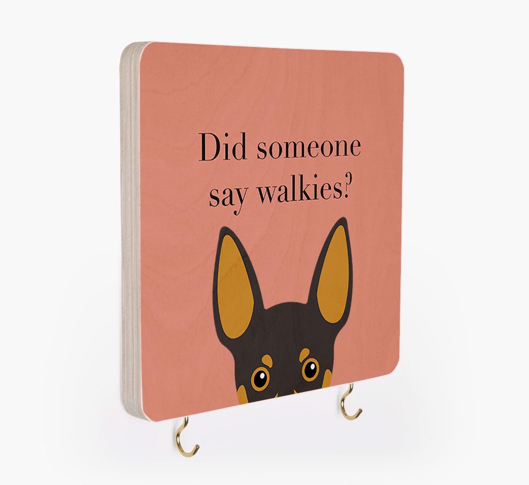 'Did Someone Say Walkies?' - Personalized {breedFullName} Lead & Collar Hanger