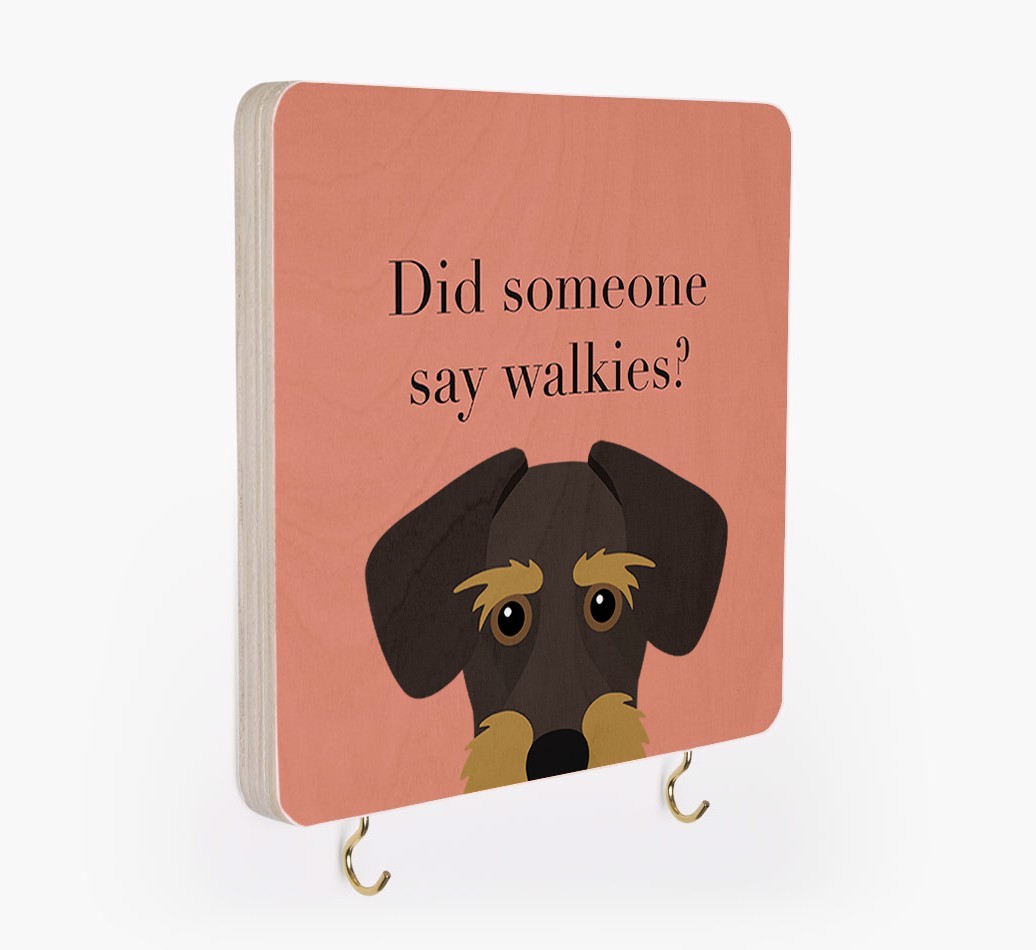 'Did Someone Say Walkies?' - Personalized {breedFullName} Lead & Collar Hanger