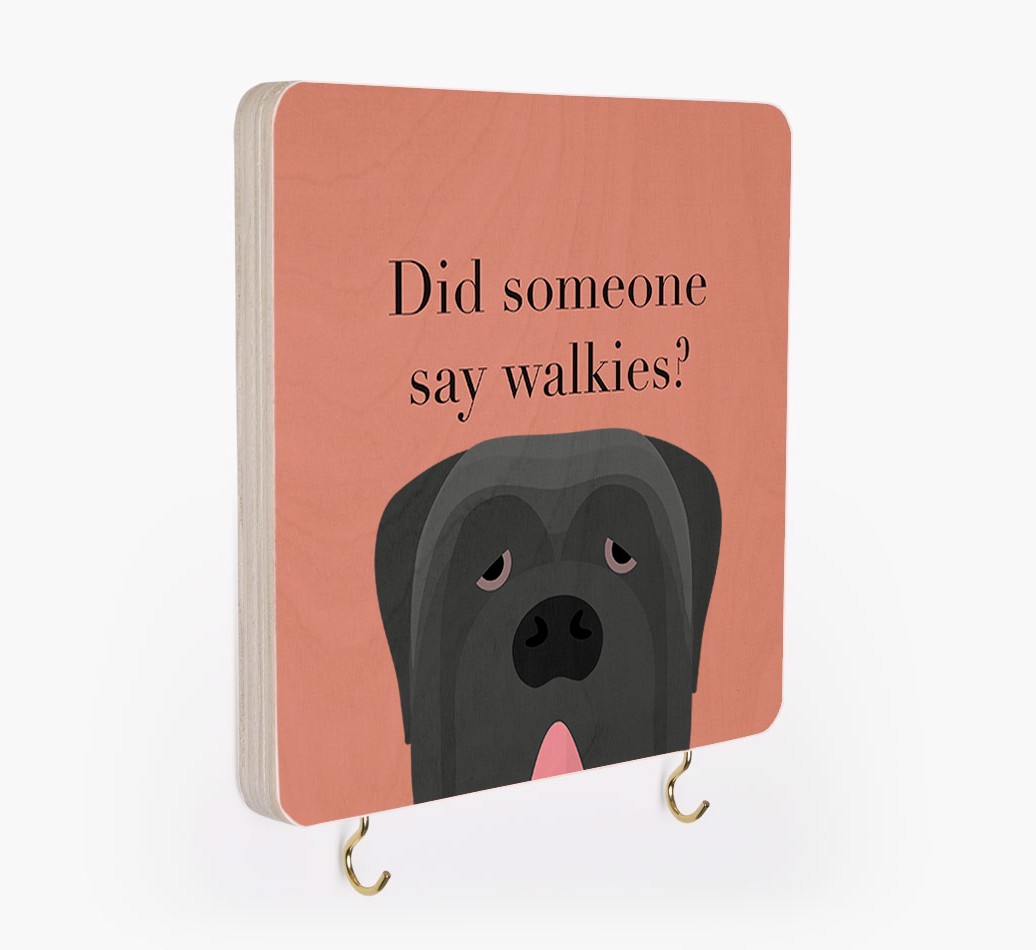 'Did Someone Say Walkies?' - Personalized {breedFullName} Lead & Collar Hanger