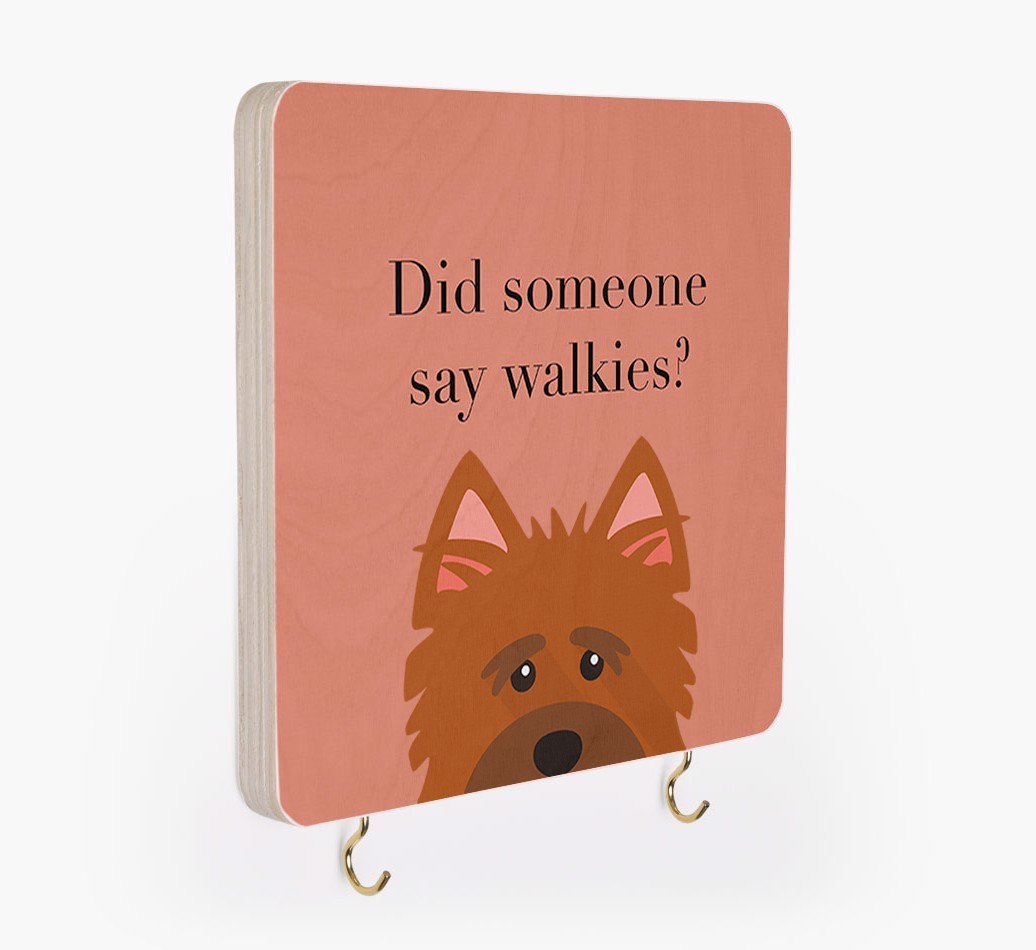 'Did Someone Say Walkies?' - Personalised {breedFullName} Lead & Collar Hanger