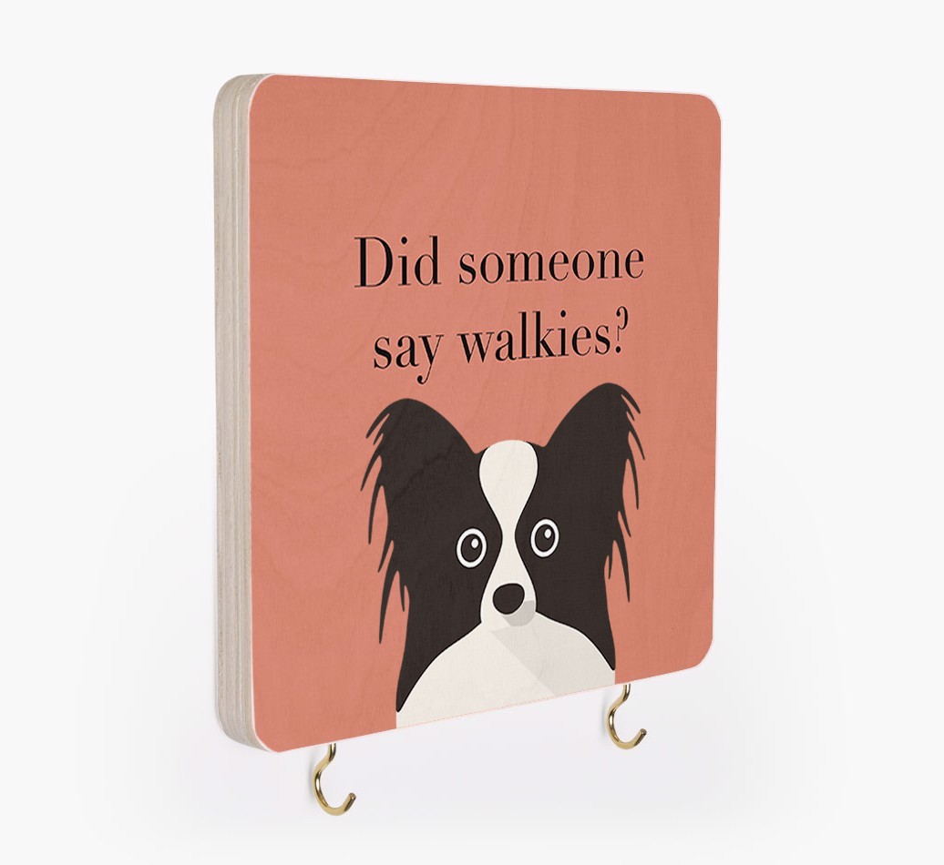 'Did Someone Say Walkies?' - Personalized {breedFullName} Lead & Collar Hanger