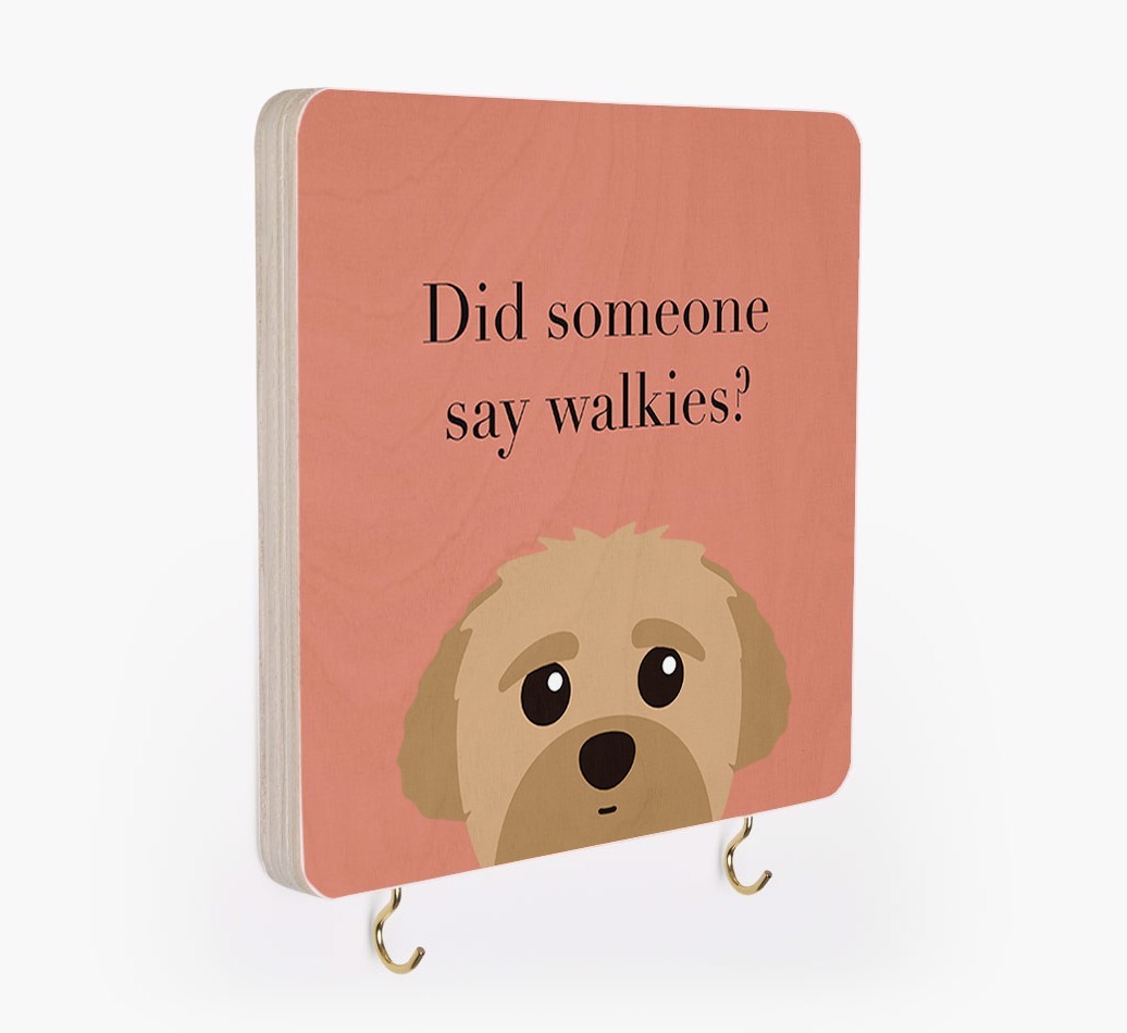 'Did Someone Say Walkies?' - Personalized {breedFullName} Lead & Collar Hanger