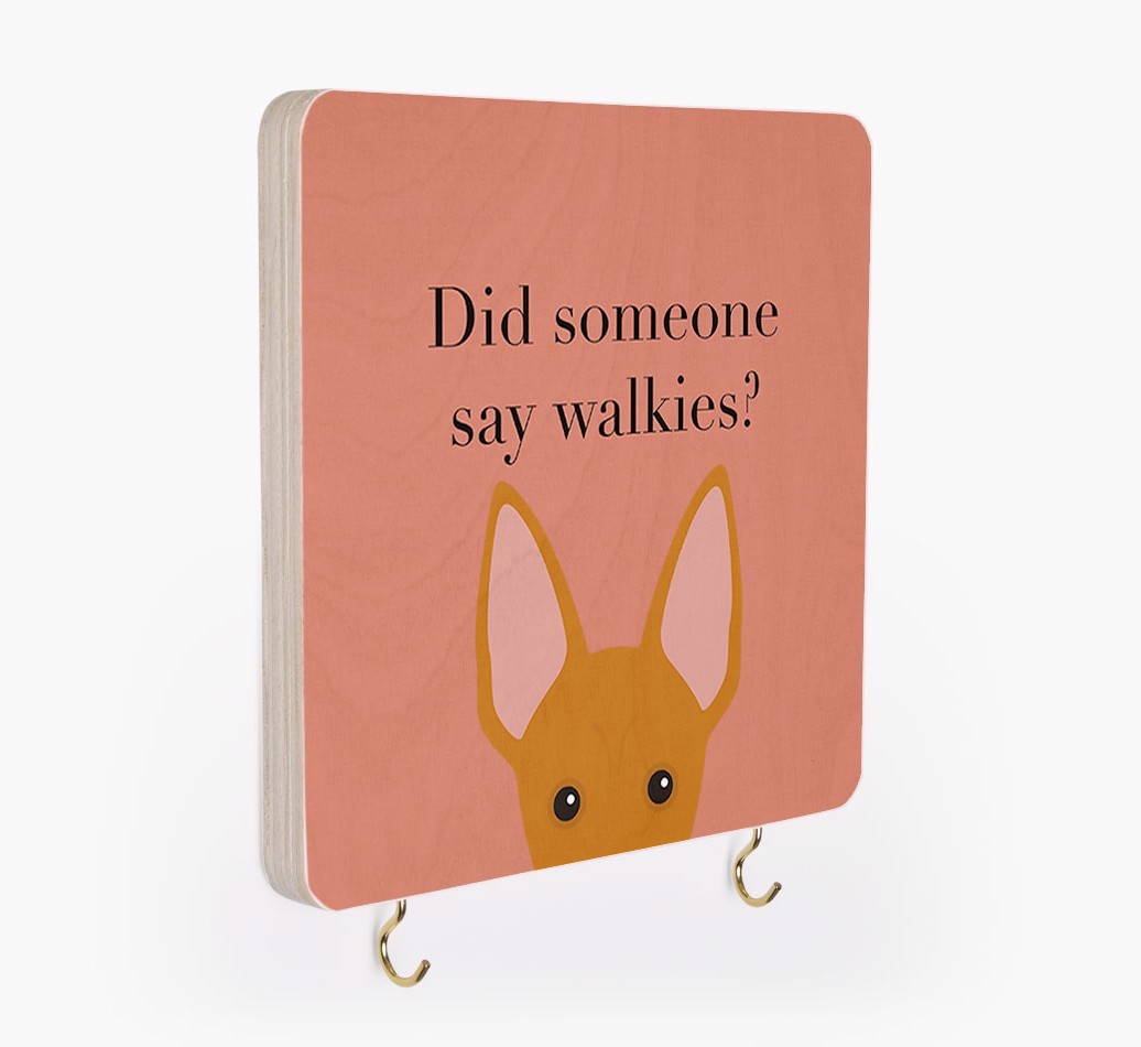 'Did Someone Say Walkies?' - Personalized {breedFullName} Lead & Collar Hanger