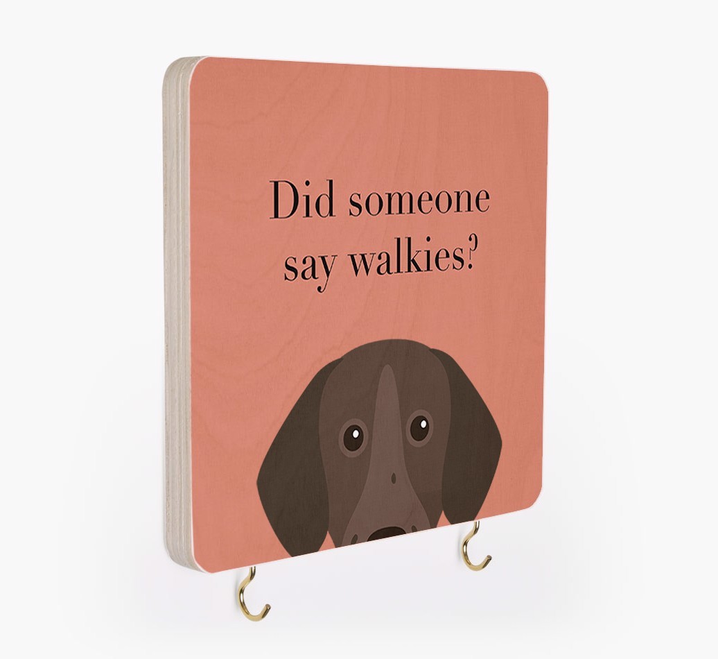 'Did Someone Say Walkies?' - Personalized {breedFullName} Lead & Collar Hanger