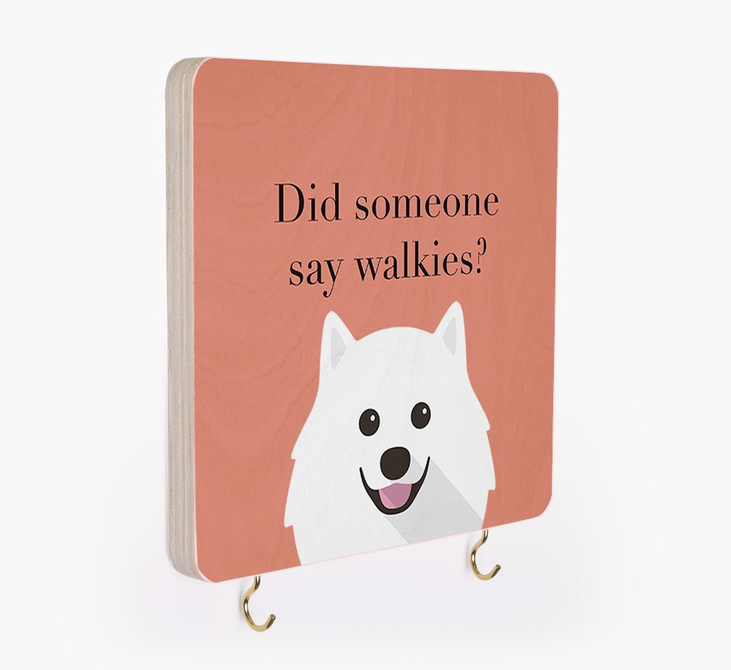 'Did Someone Say Walkies?' - Personalized {breedFullName} Lead & Collar Hanger
