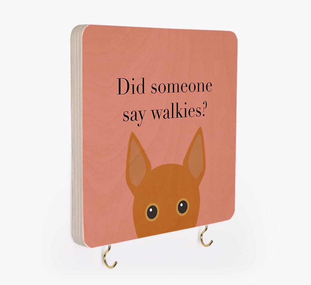 'Did Someone Say Walkies?' - Personalized {breedFullName} Lead & Collar Hanger
