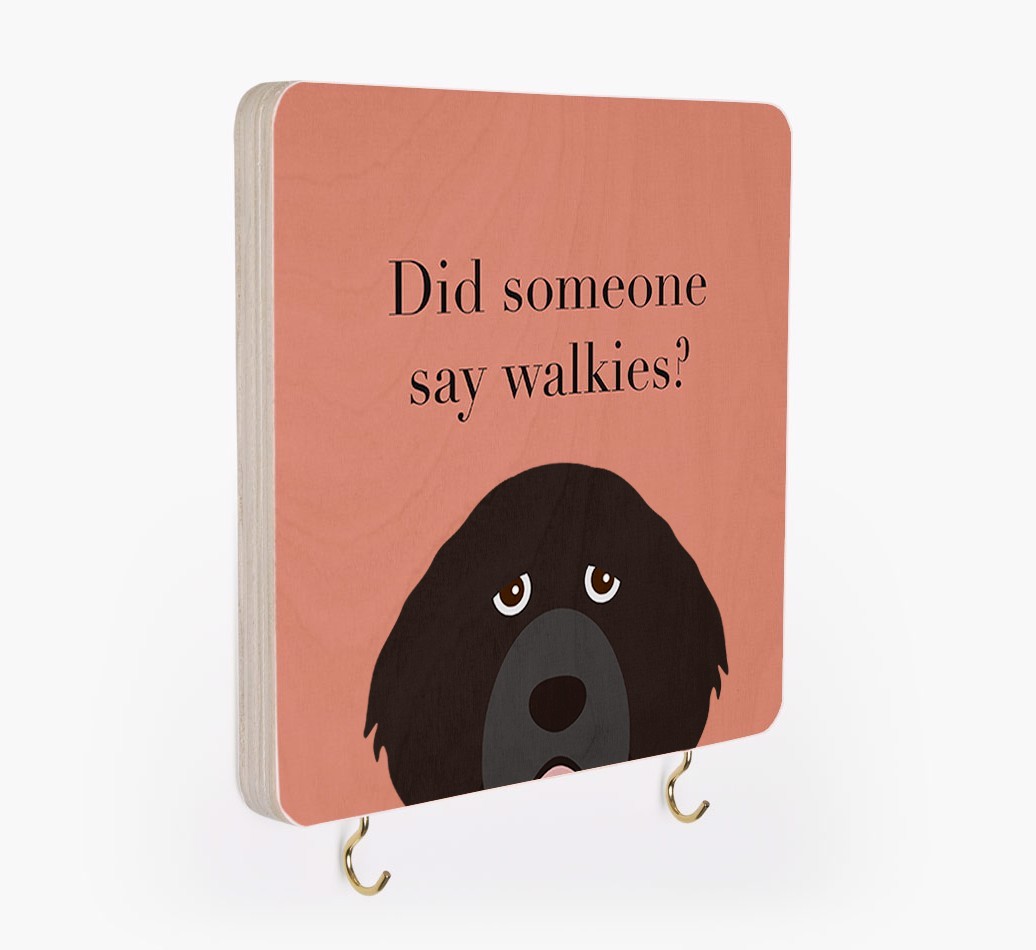 'Did Someone Say Walkies?' - Personalized {breedFullName} Lead & Collar Hanger