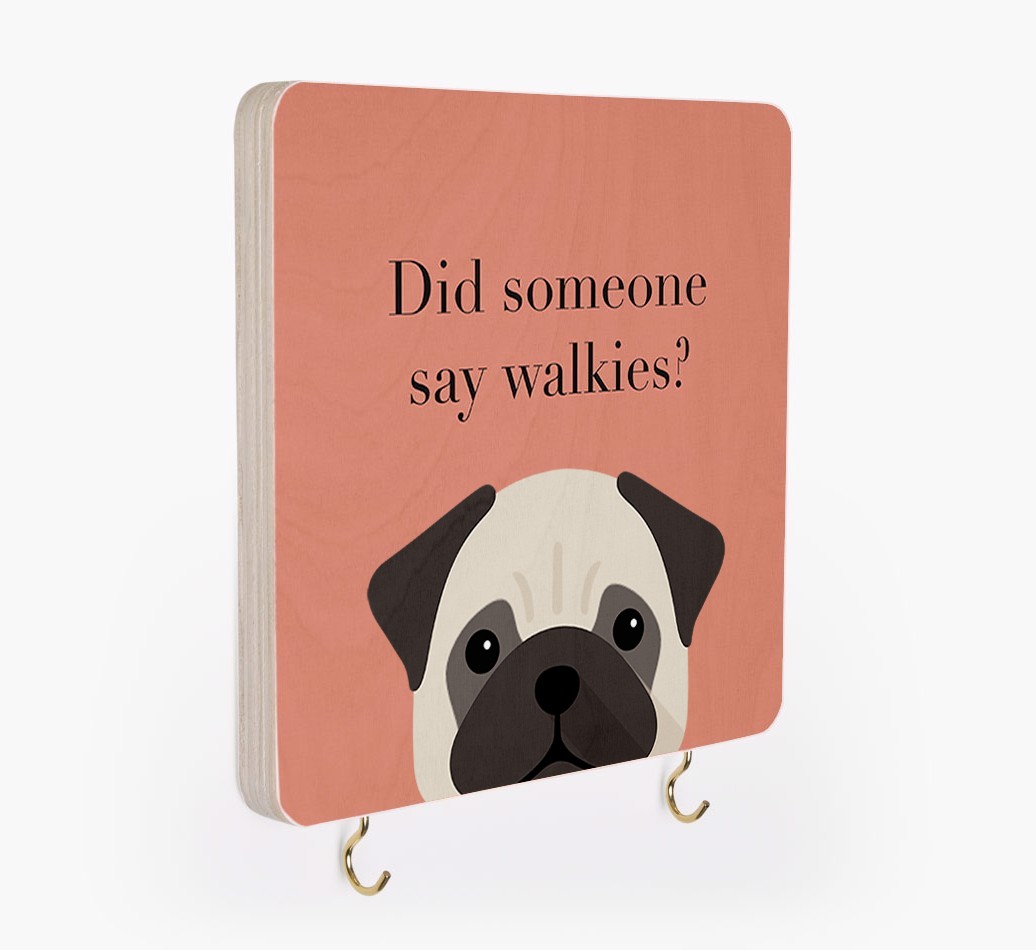 'Did Someone Say Walkies?' - Personalized {breedFullName} Lead & Collar Hanger
