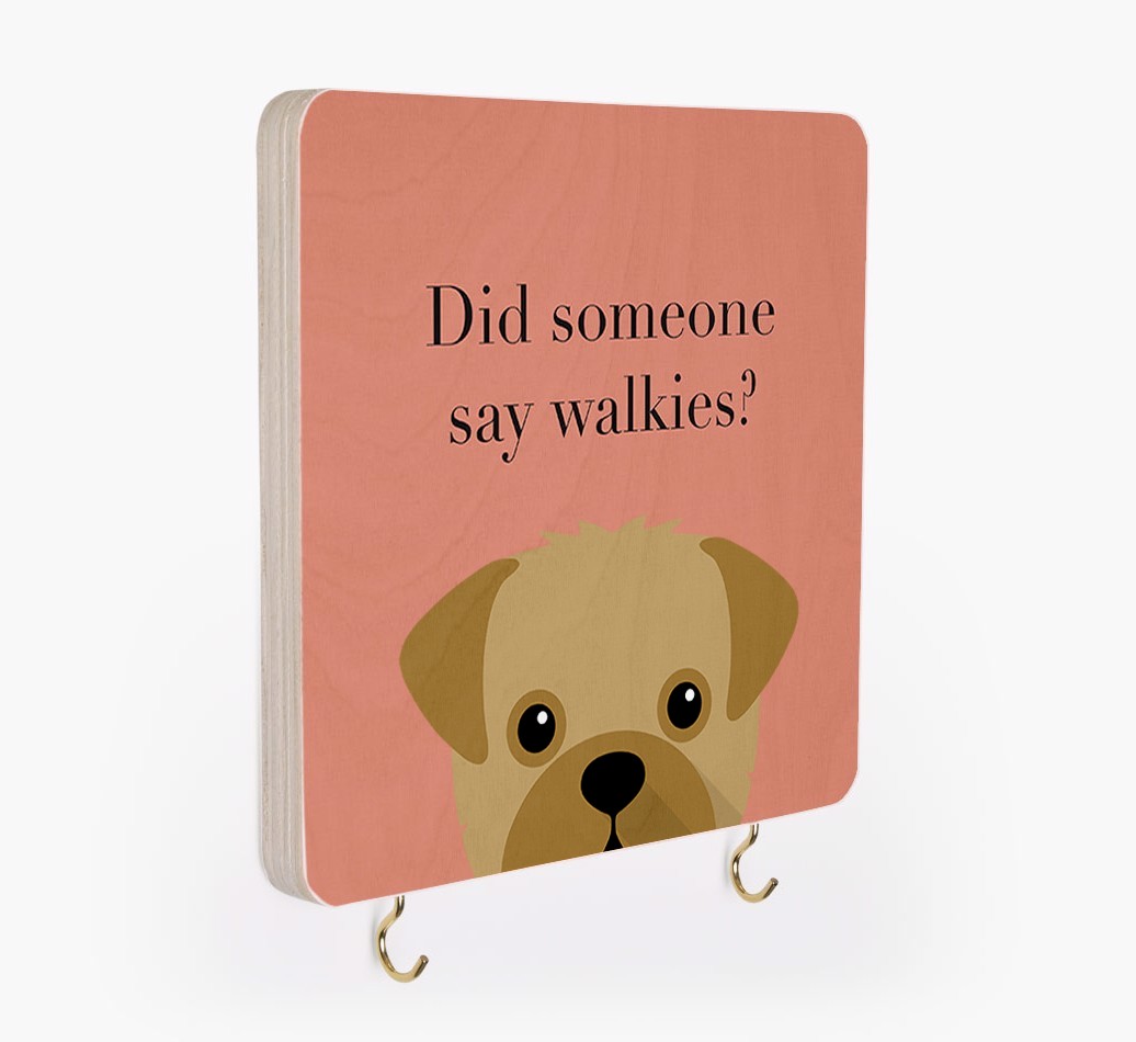 'Did Someone Say Walkies?' - Personalized {breedFullName} Lead & Collar Hanger