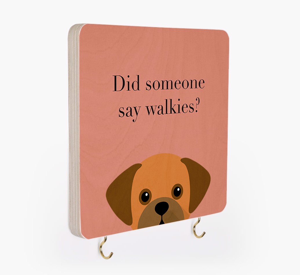 'Did Someone Say Walkies?' - Personalized {breedFullName} Lead & Collar Hanger