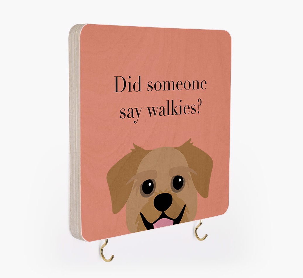 'Did Someone Say Walkies?' - Personalized {breedFullName} Lead & Collar Hanger