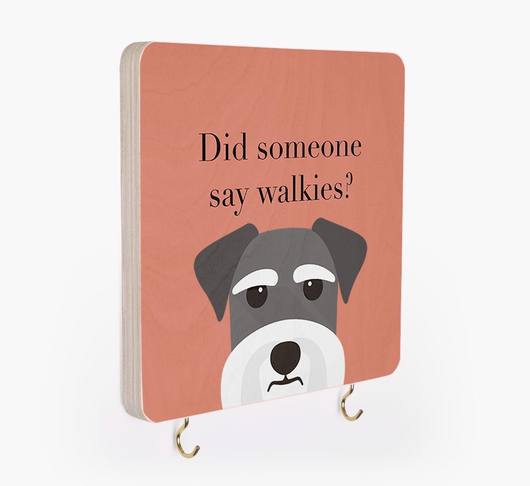 'Did Someone Say Walkies?' - Personalized {breedFullName} Lead & Collar Hanger