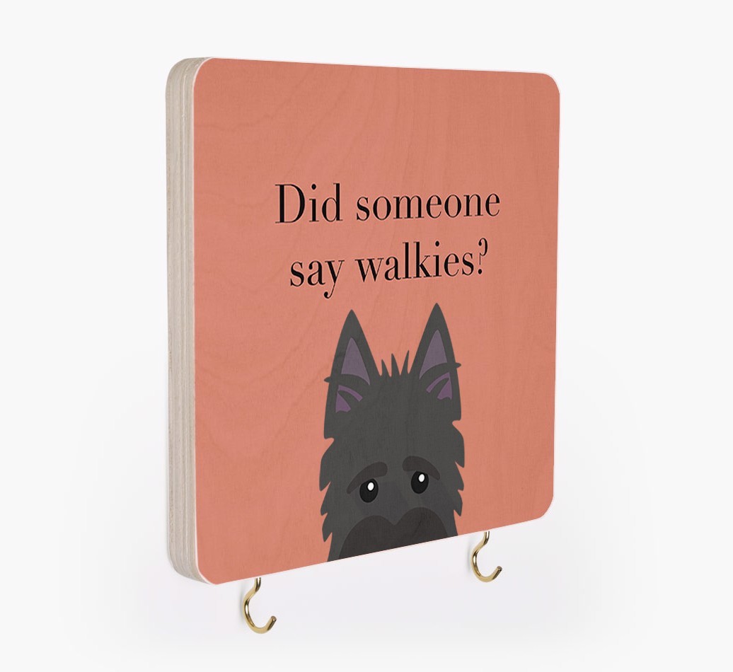 'Did Someone Say Walkies?' - Personalised {breedFullName} Lead & Collar Hanger