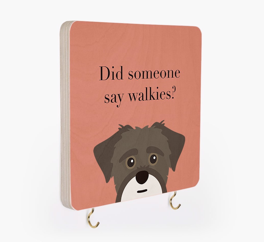 'Did Someone Say Walkies?' - Personalized {breedFullName} Lead & Collar Hanger