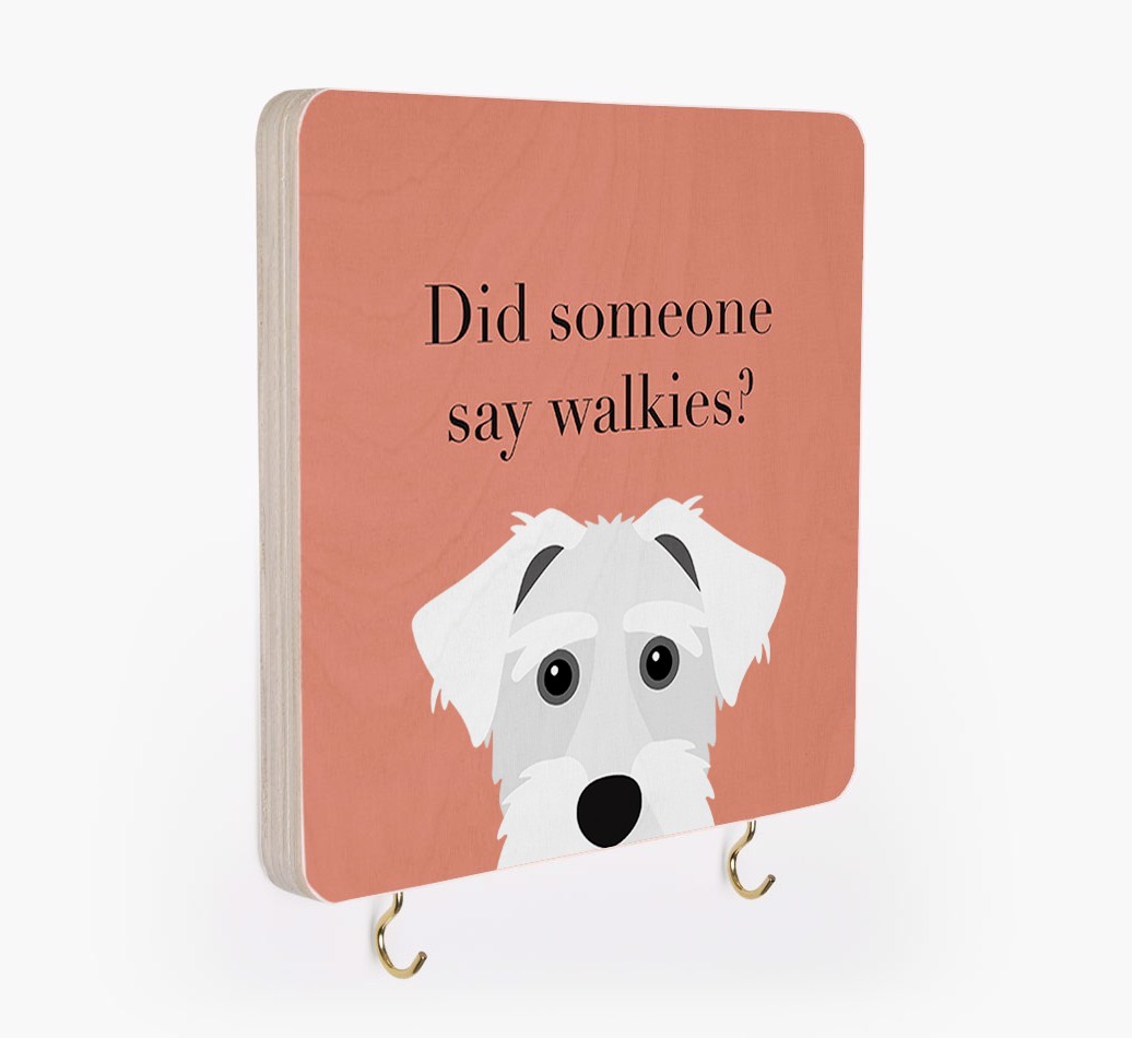 'Did Someone Say Walkies?' - Personalized {breedFullName} Lead & Collar Hanger