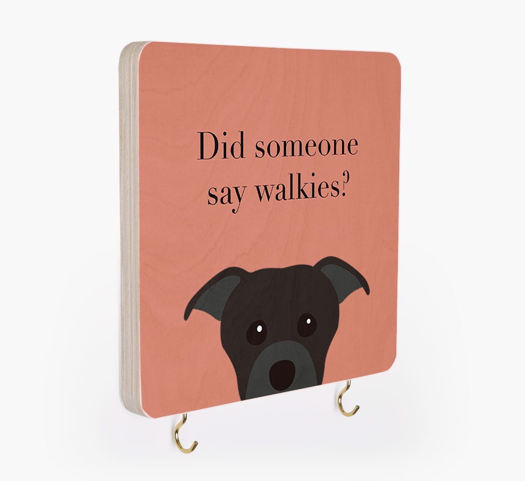 'Did Someone Say Walkies?' - Personalized {breedFullName} Lead & Collar Hanger