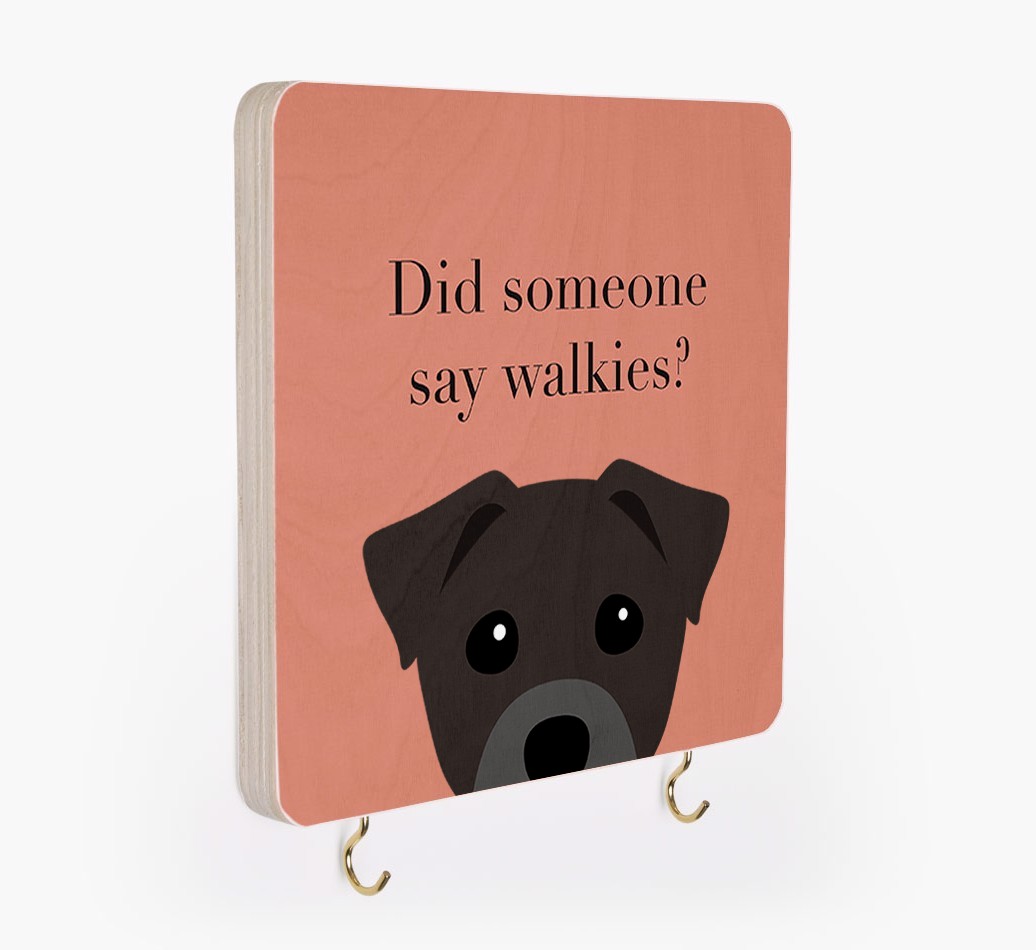 'Did Someone Say Walkies?' - Personalized {breedFullName} Lead & Collar Hanger