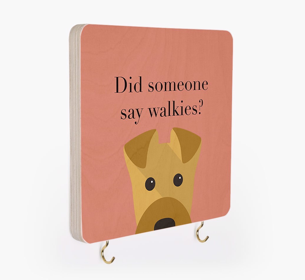 'Did Someone Say Walkies?' - Personalized {breedFullName} Lead & Collar Hanger