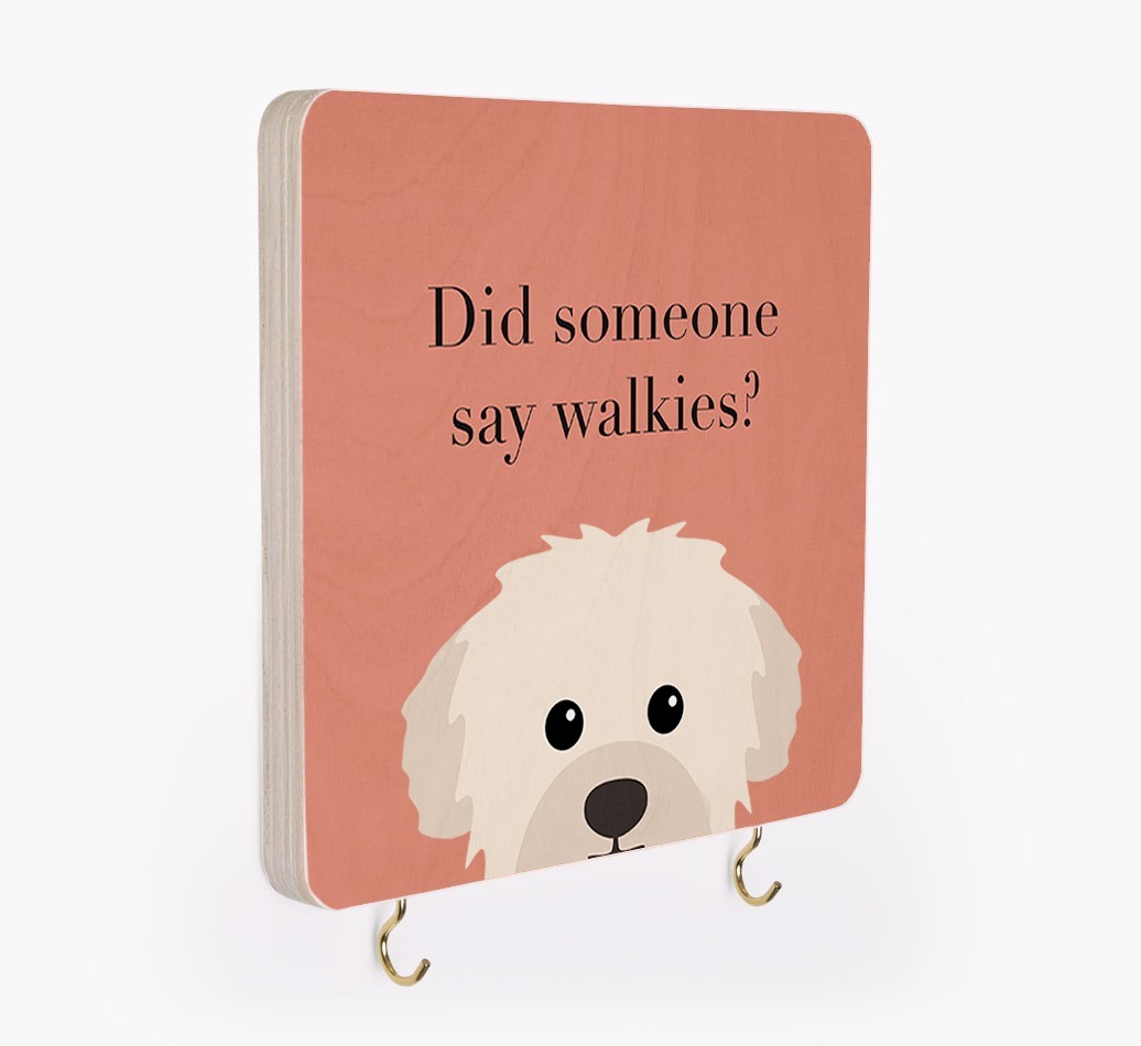 'Did Someone Say Walkies?' - Personalized {breedFullName} Lead & Collar Hanger