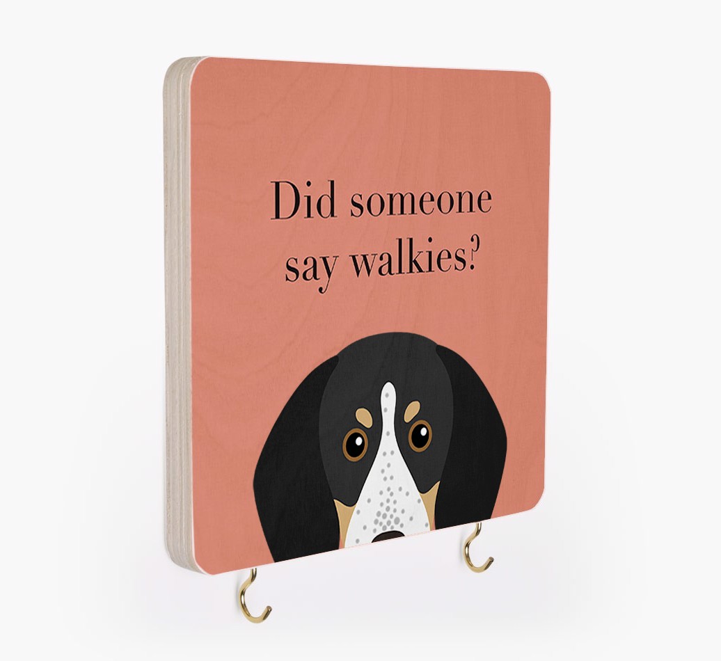 'Did Someone Say Walkies?' - Personalized {breedFullName} Lead & Collar Hanger