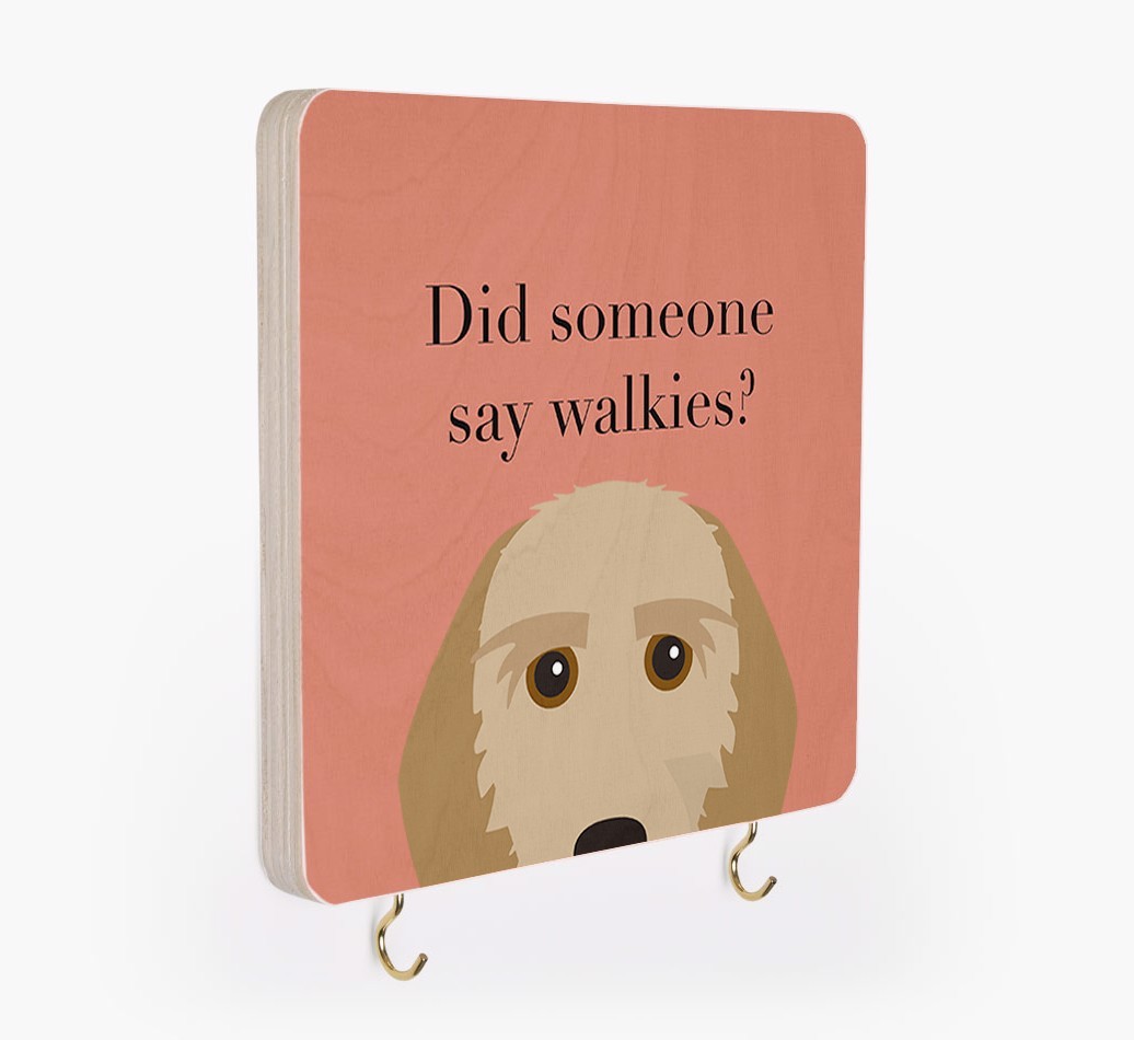 'Did Someone Say Walkies?' - Personalized {breedFullName} Lead & Collar Hanger