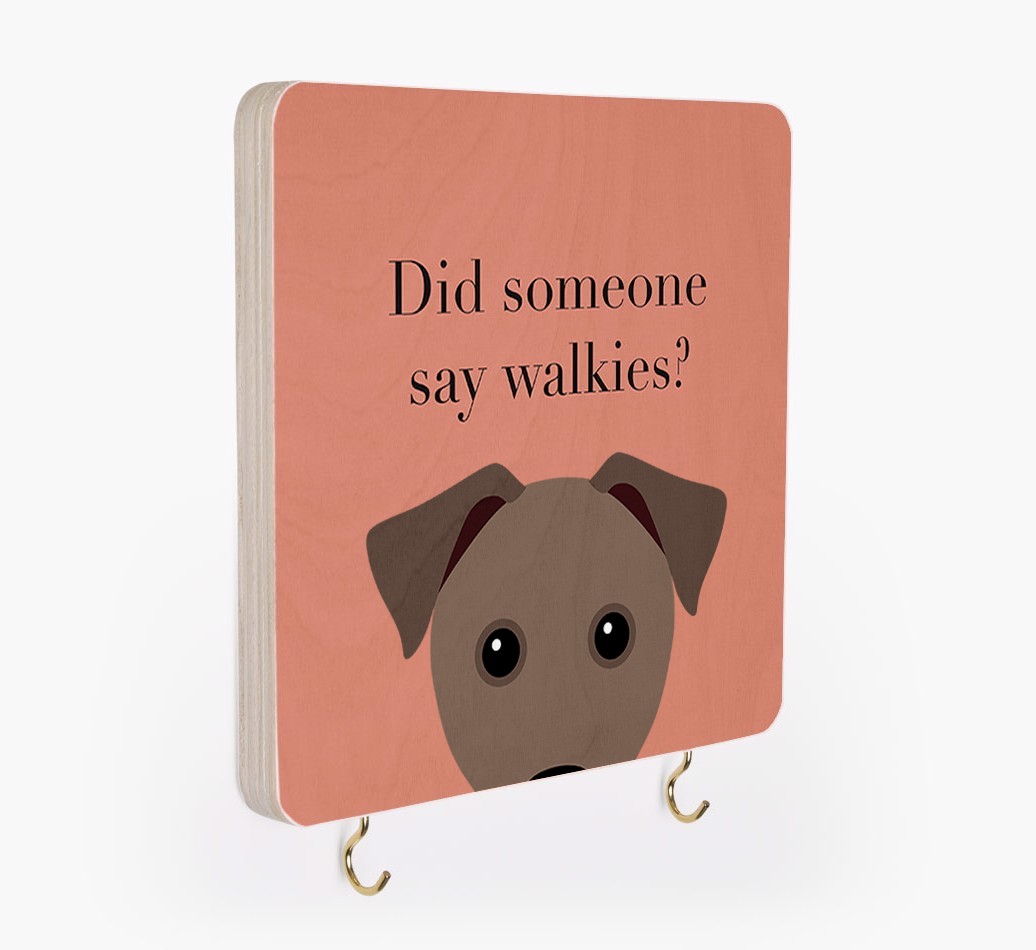 'Did Someone Say Walkies?' - Personalized {breedFullName} Lead & Collar Hanger