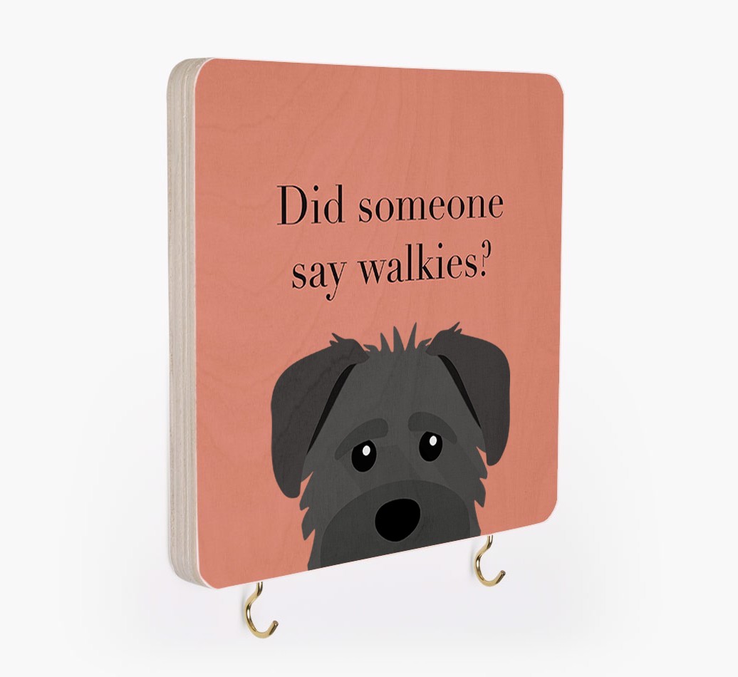 'Did Someone Say Walkies?' - Personalized {breedFullName} Lead & Collar Hanger