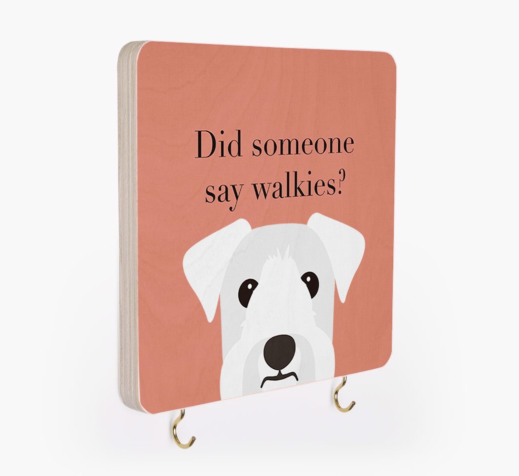 'Did Someone Say Walkies?' - Personalized {breedFullName} Lead & Collar Hanger