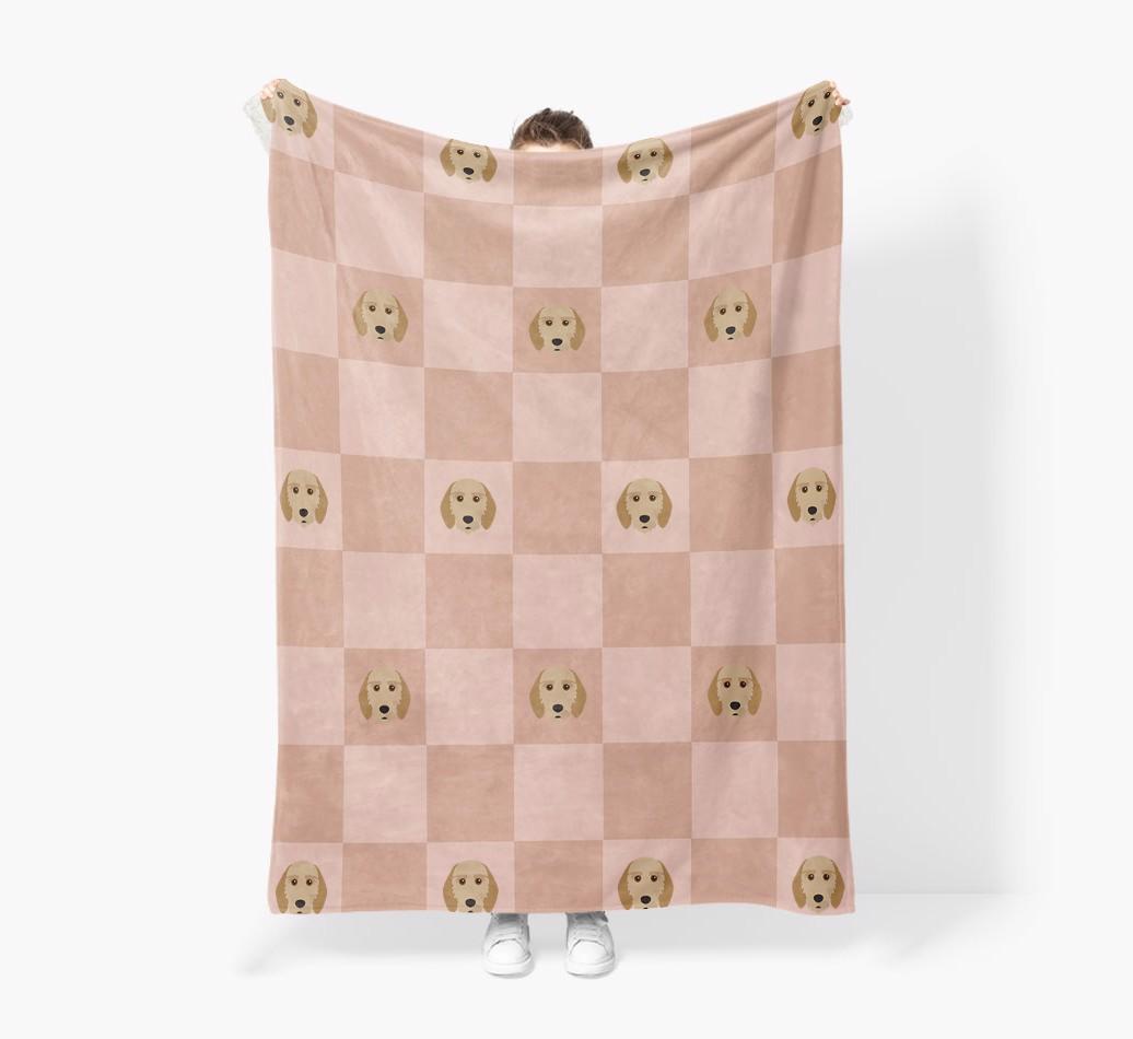 'Checkboard' - Personalized {breedFullName} Blanket: Premium Sherpa Fleece
