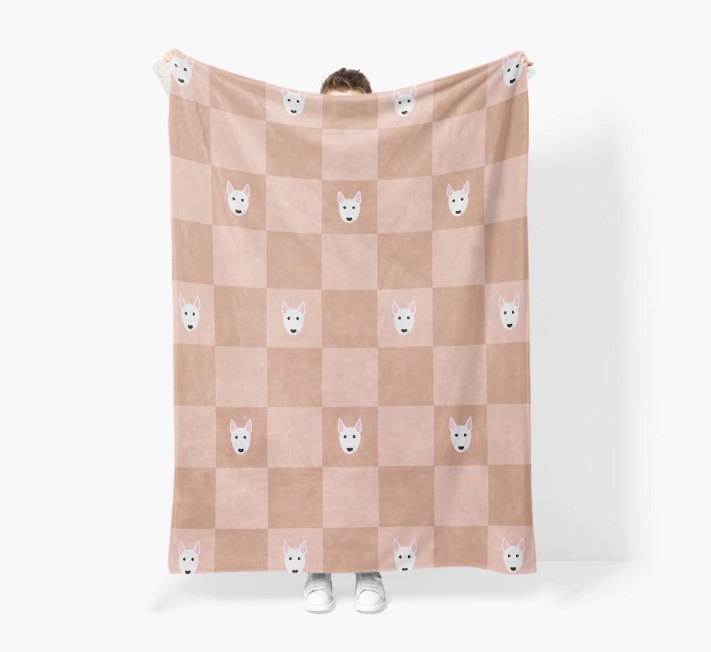 'Checkboard' - Personalized {breedFullName} Blanket: Premium Sherpa Fleece