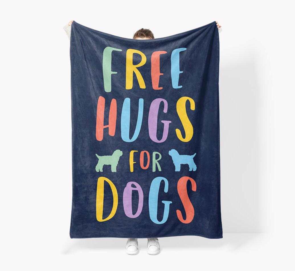 'Free Hugs' - Personalized {breedFullName} Blanket: Premium Sherpa Fleece