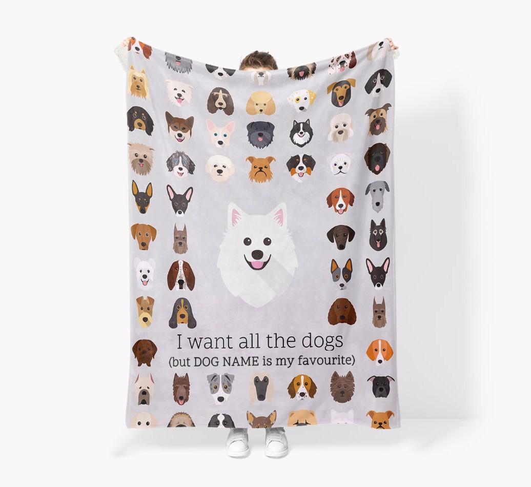 'All The Dogs' - Personalized {breedFullName} Blanket: Premium Sherpa Fleece
