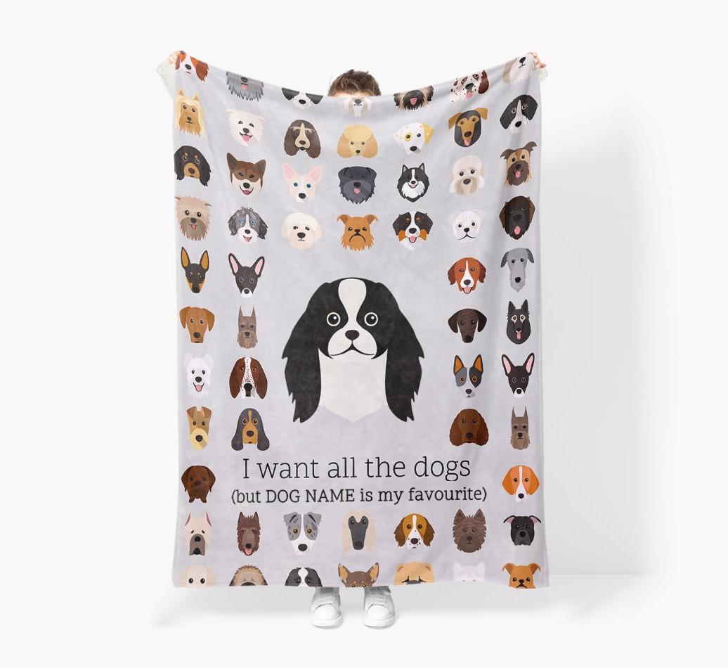 'All The Dogs' - Personalized {breedFullName} Blanket: Premium Sherpa Fleece