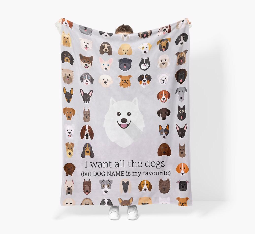 'All The Dogs' - Personalized {breedFullName} Blanket: Premium Sherpa Fleece