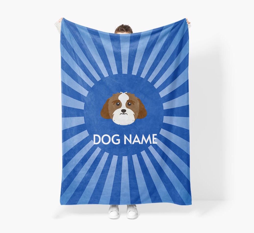 'Spotlight' - Personalised {breedFullName} Blanket: Premium Sherpa Fleece