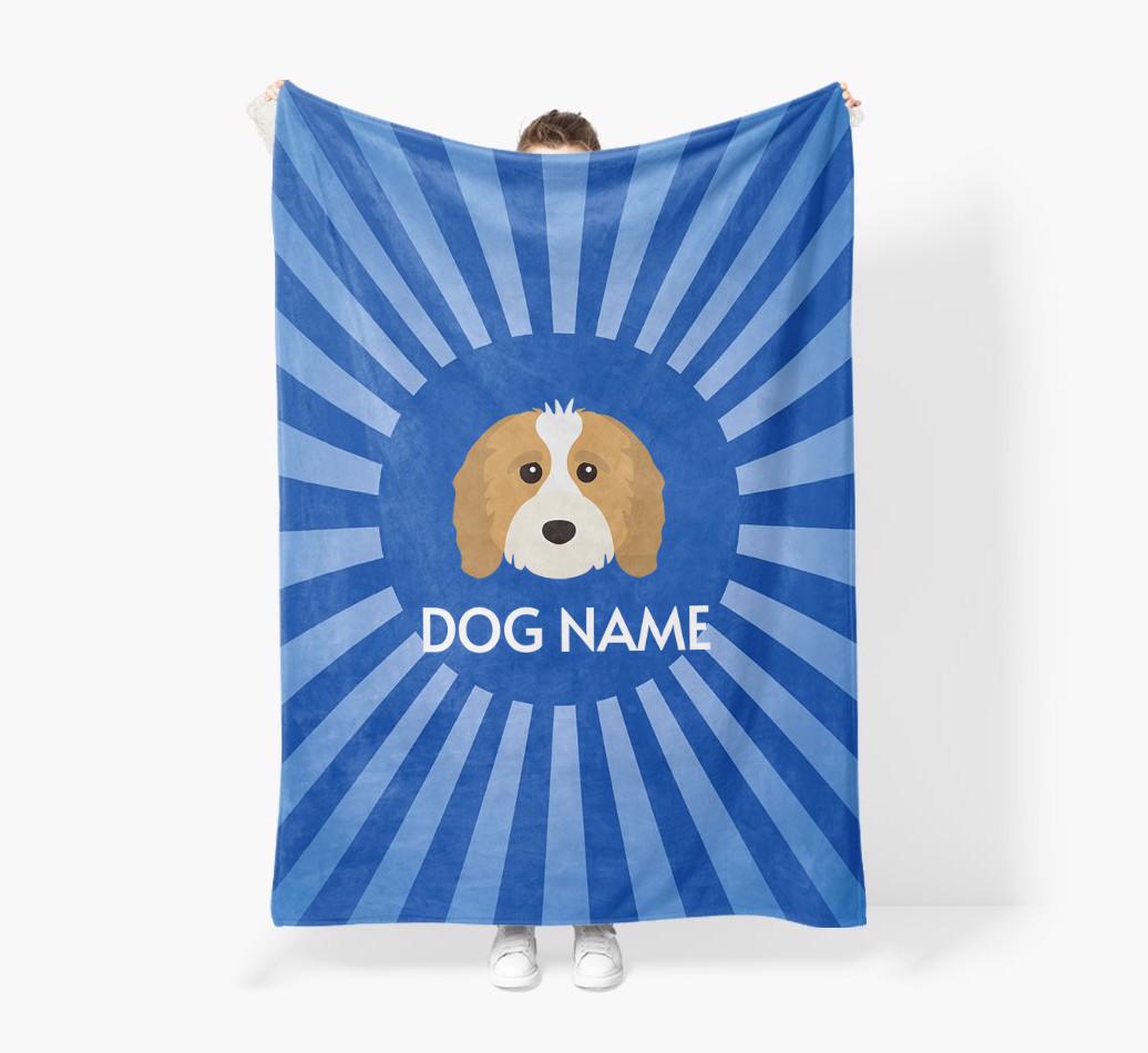 'Spotlight' - Personalized {breedFullName} Blanket: Premium Sherpa Fleece