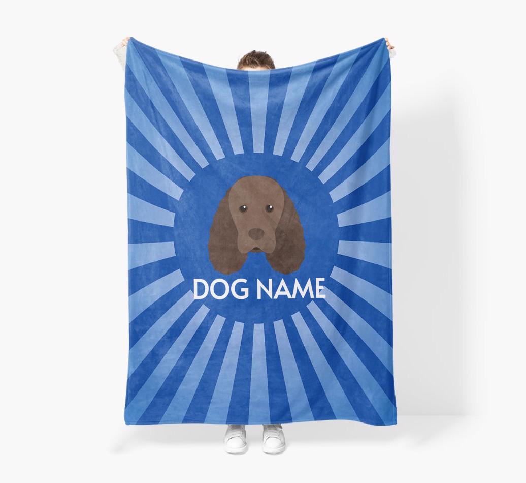 'Spotlight' - Personalized {breedFullName} Blanket: Premium Sherpa Fleece